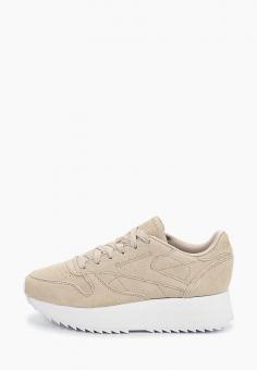 Кроссовки Reebok Classics CL LTHR DOUBLE цвет бежевый